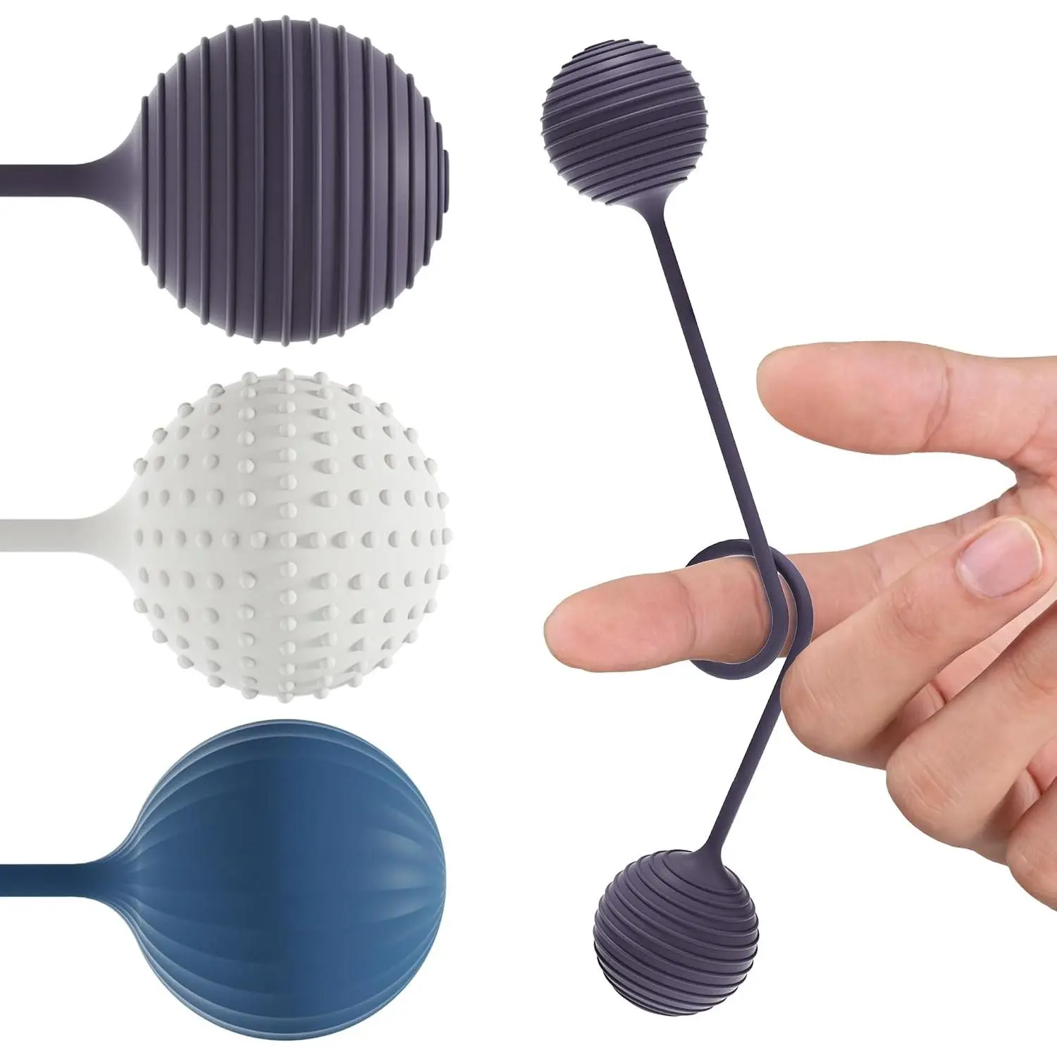 3 Pack Begleri Fidget Beads for Stress Relief & Skill Play,Silicone Worry Beads Fidget Toy,Unique Sensory Texture for Men Women Teens,Portable Home Office Desk Toy for Focus and Relaxation