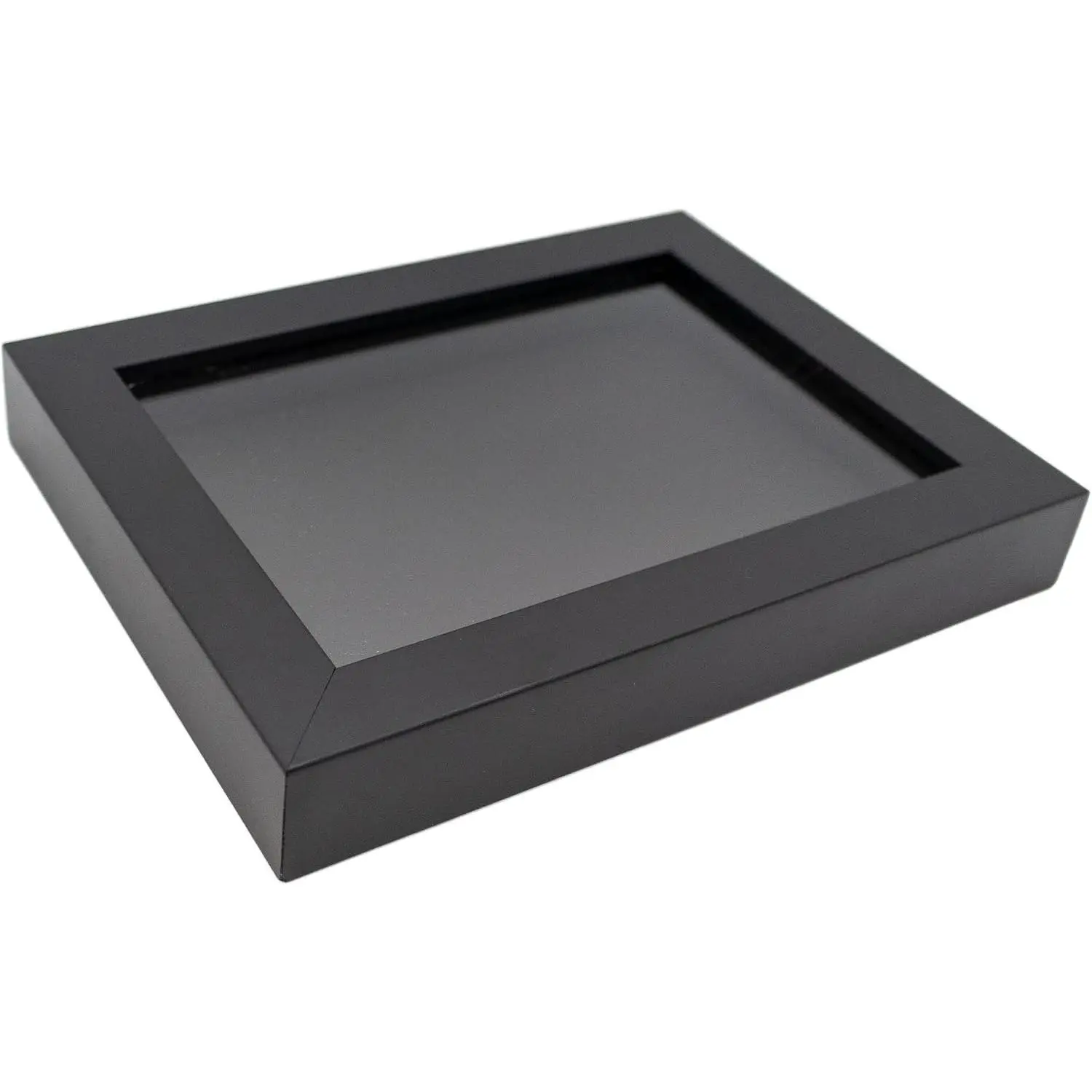 20x24 Black Wood Shadow Box Display Frame with Acid-Free Backing, UV Acrylic & Hanging Hardware - 3/4" Usable Depth - Ideal Magazine Display Shadowbox