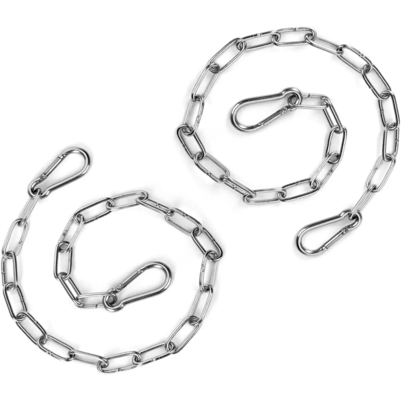 2PCS Stainless Steel Gate Chain Lock - 24 Inch Chain Link with Double-Ended Carabiners for Outdoor Fence and Metal Gates - Secure Gate Latches and Locks for Cow, Horse, Dog, Pet CagesGift