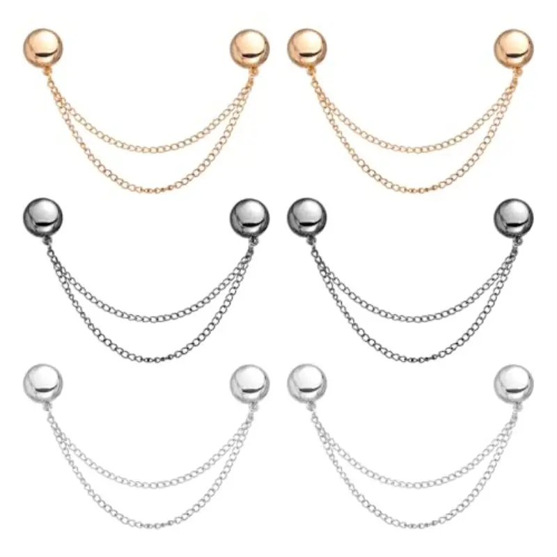 6pcs Magnetic Clothing Clips with Chain, Multi-Function Magnet Button Pins, Muslim Hijab Cuff Clips for Hem of Clothes, Long Pants, Sleeves, Modesty