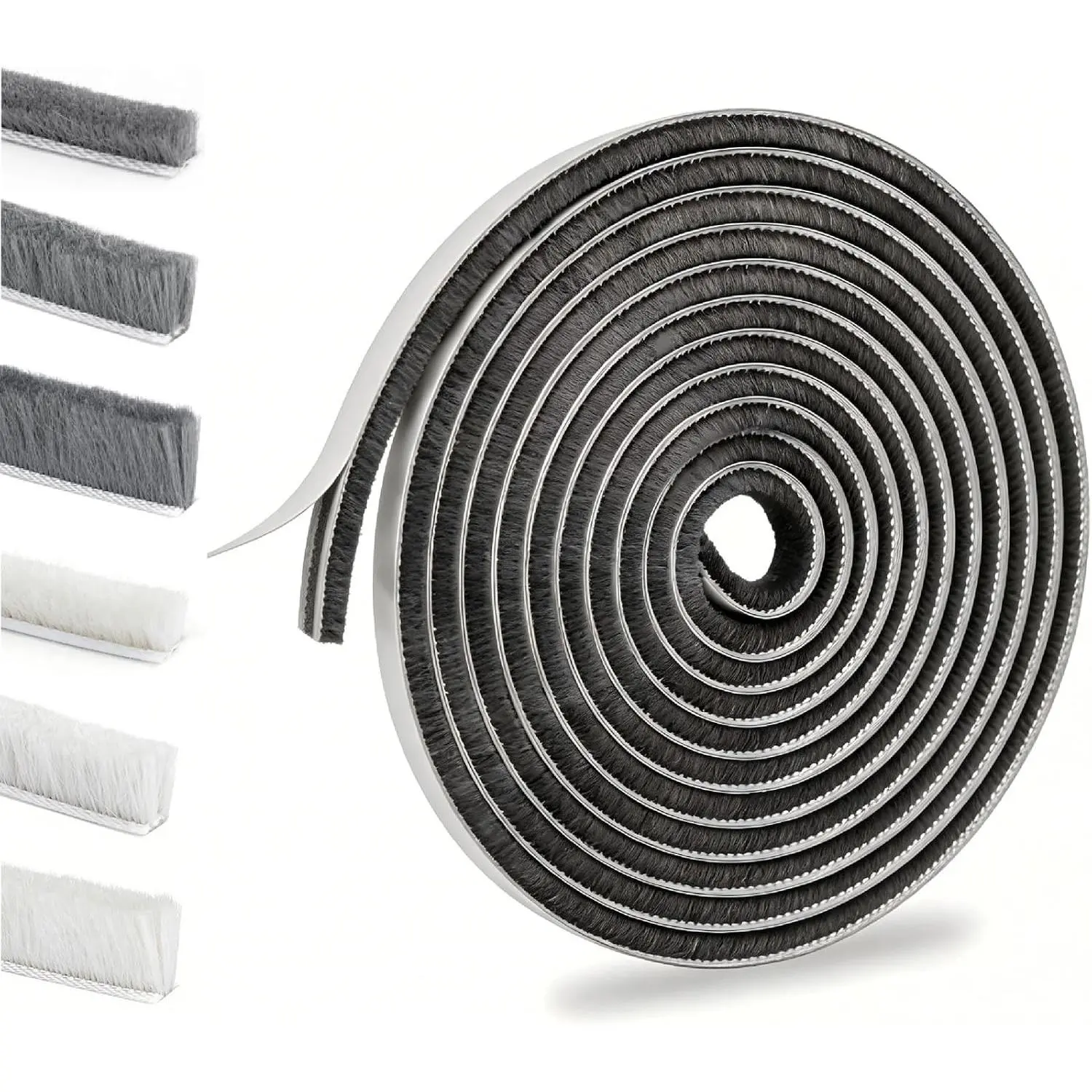 39.4FT Weather Stripping for Doors and Windows, Self-Adhesive Soundproofing Door Seal, Door Insulation for Sliding, Exterior, Frames and Front, 0.35'' Wide x 0.35'' Thick, Grey