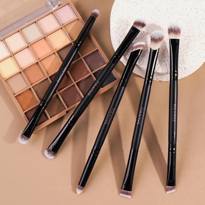 MAANGE 5pcs Dual-ended Eye Makeup Brushes, Eyeshadow Brush Set, Professional Makeup Tools for Precise Application, Essential Beauty Accessories for Artists, Makeup Accessories Gifts for Friends