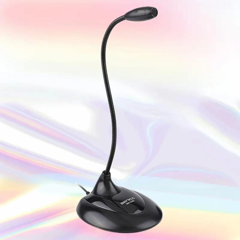 Wired Condenser Desktop Microphone - Compact Computer Audio Device with Stable Connection for Home Office Conference, Online Meeting, Live Streaming, Space