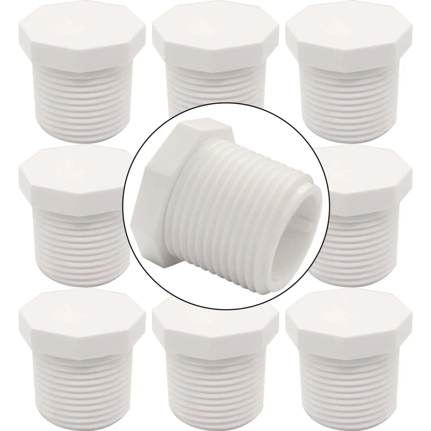 10 count 3/4” NPT Male Threaded PVC Pipe End  SCH40 Male Thread Plug