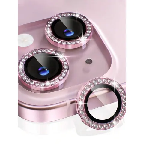 1 Pc Colorful Rhinestone Embedded Tempered Glass Camera Lens Protector Film, Protective Camera Cover, Perfect Fit for Apple 14 Pro Max / 14 Pro / 15 / 15 Pro Max / 15 Pro / 17 / 17 Air / 17 Pro / 17 Pro Max