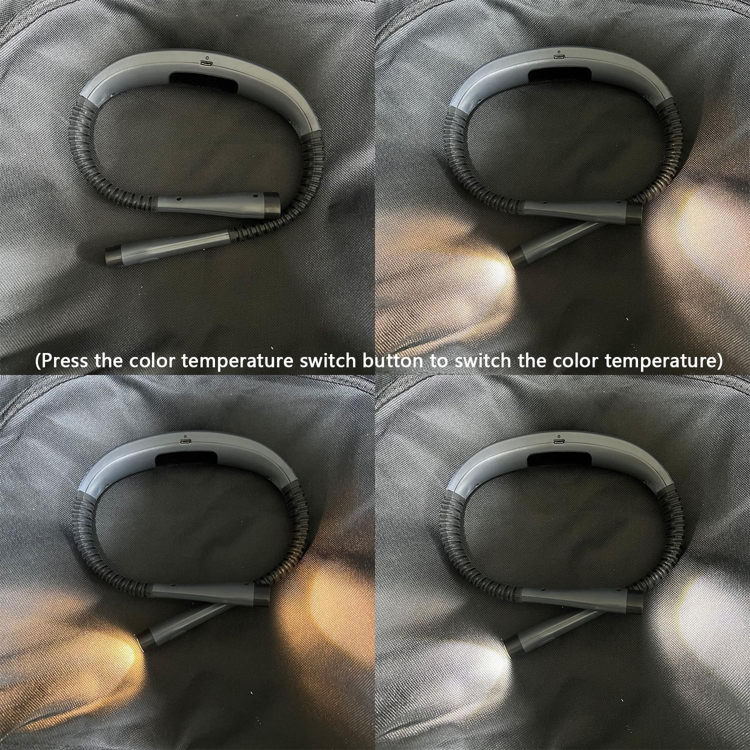 Rechargeable LED Neck Light, Bendable Reading Light, 3 Colors, 6 Brightness Levels, For Reading, Camping, Repairing, Outdoor Camping Rechargeable LED Neck Light, Bendable Reading Light, 3 Colors, 6 Brightness Levels, For Reading, Camping, Repairing, Outdoor Camping