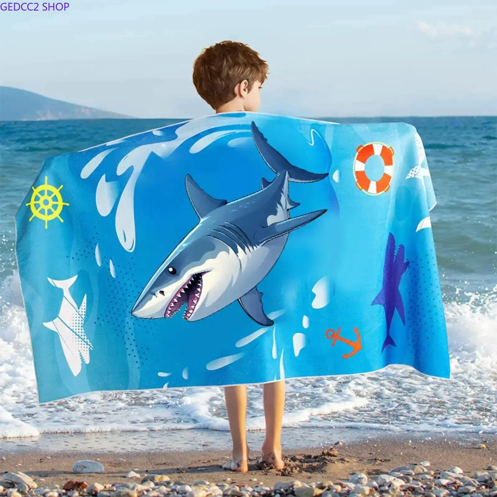 Cute Cartoon Microfiber Beach Towel, Soft Quick Dry Swim Towel for Kids & Adults, Highly Absorbent Lightweight Bath Towel for Beach, Pool, Travel, Sports & Home Use