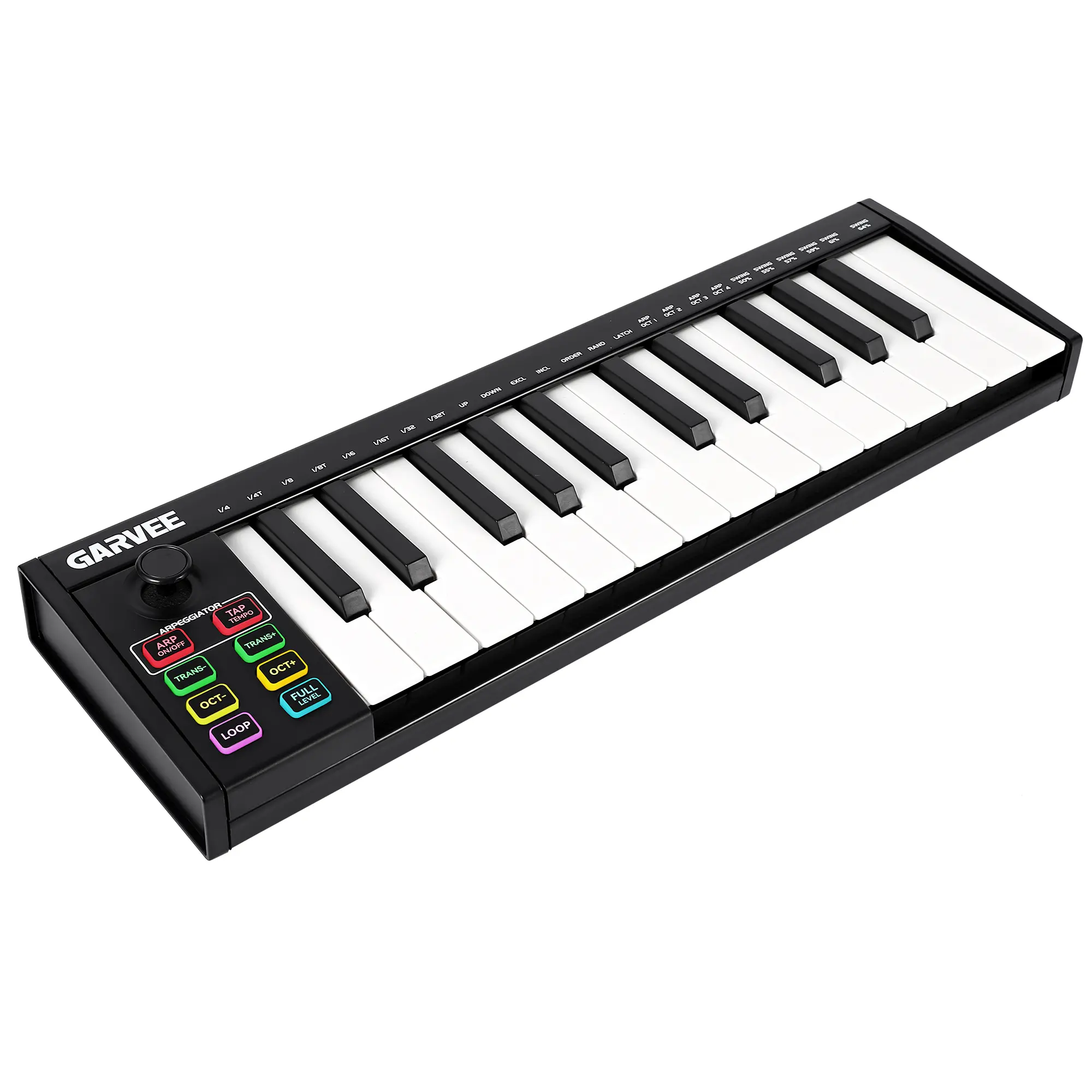 25 Key MIDI Keyboard Controller with DAW Integration, USB MIDI Keyboard Controller with 8 Drum Pads, 8 Knobs & OLED Display, Compact, Perfect for Music Production