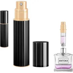 Travel Bottle Refillable Perfume Atomizer - 5ML Luxury Leakproof Perfume Atomizer Refillable, Perfume Travel Spray Bottle, Mini Perfume Bottle (Black)
