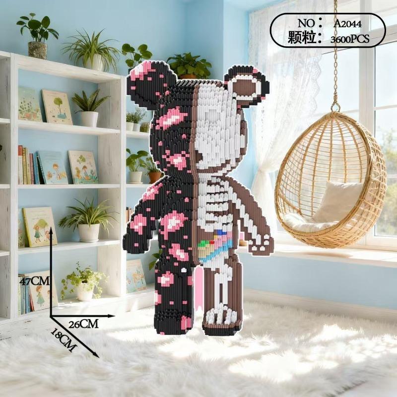 Travel in space Skull bear building block toy boys and girls brain birthday gift ornament space