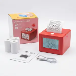 AI Sticker Printer For Kids Voice Activated Mini Thermal Printer With Smart AI Image Generator For Learning And DIY Portable Sticker Maker Compatible
