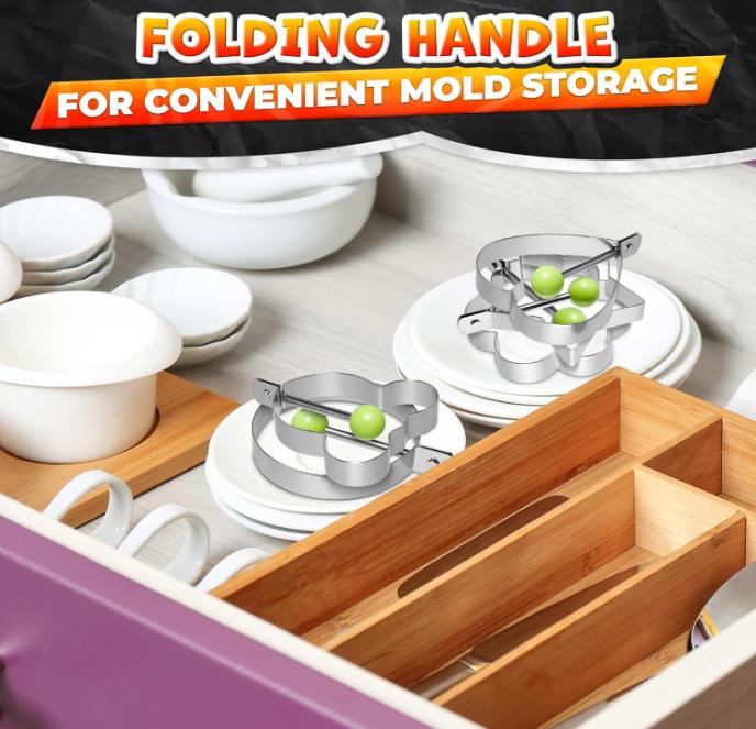 🍳 Nonstick 4Pcs Pancake Mold Set with Handle| Egg Ring for Breakfast Griddle & Fried Burger Patty| Perfect Summer Gift 🍳 Nonstick 4Pcs Pancake Mold Set with Handle| Egg Ring for Breakfast Griddle & Fried Burger Patty| Perfect Summer Gift