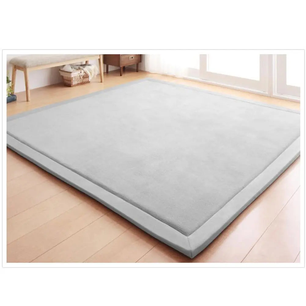 Thick Coral Velvet Rug - Area Rugs(4'11"x6'7", Gray)  Play Mat Yoga Mat Exercise Pads Carpet