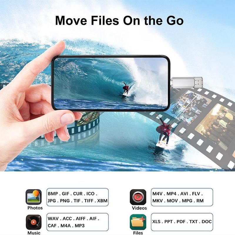 2TB USB Flash Drive Photostick High Speed Stick External Storage Pen Drive For Phone iPhone Android PC Copy Photo Videos Files.