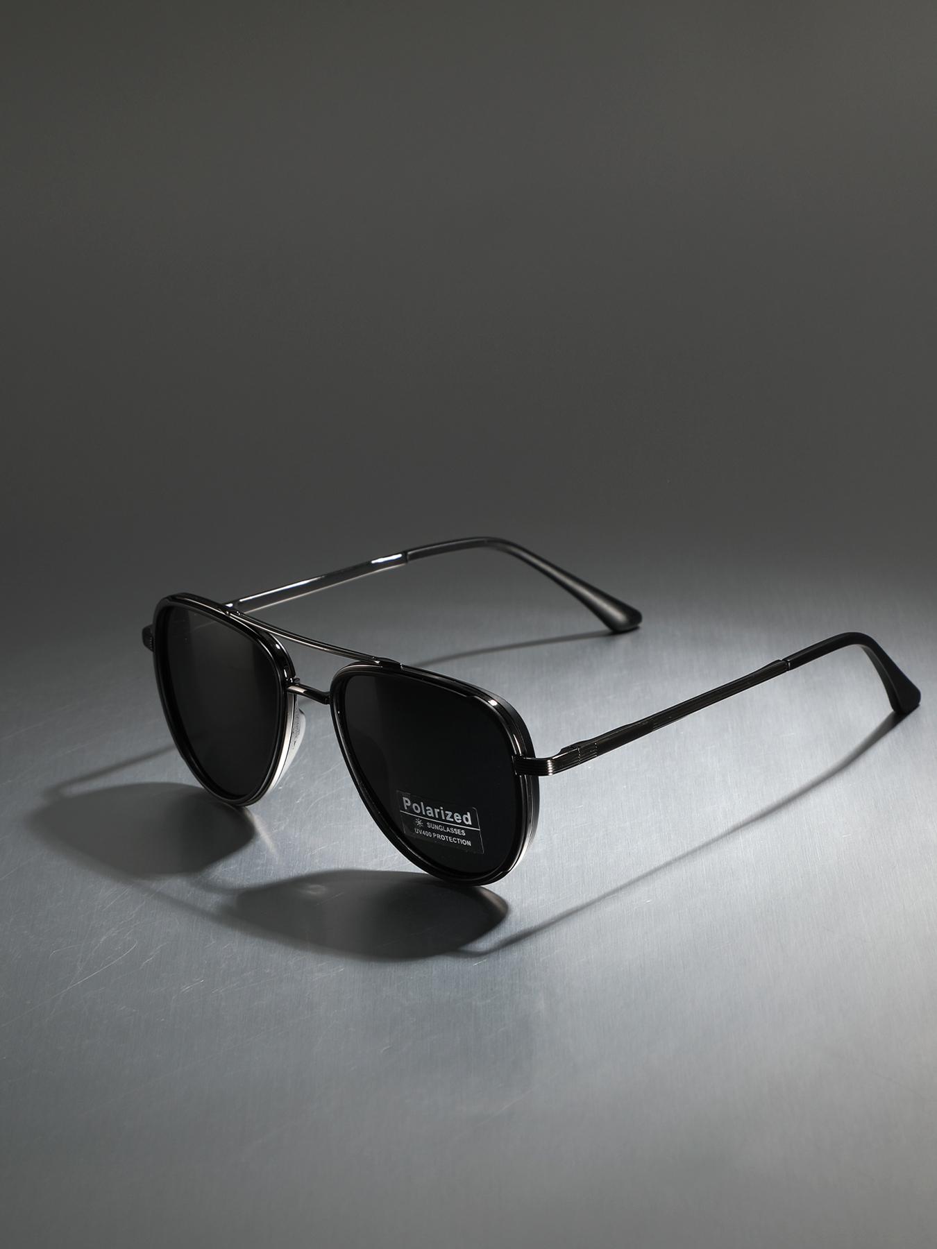 Unisex Vintage Metal Frame Sunglasses, Aviator Polarized Sunglasses, Trendy Casual Sunglasses for Travel Use, Fashion Accessories for Outdoor Activities