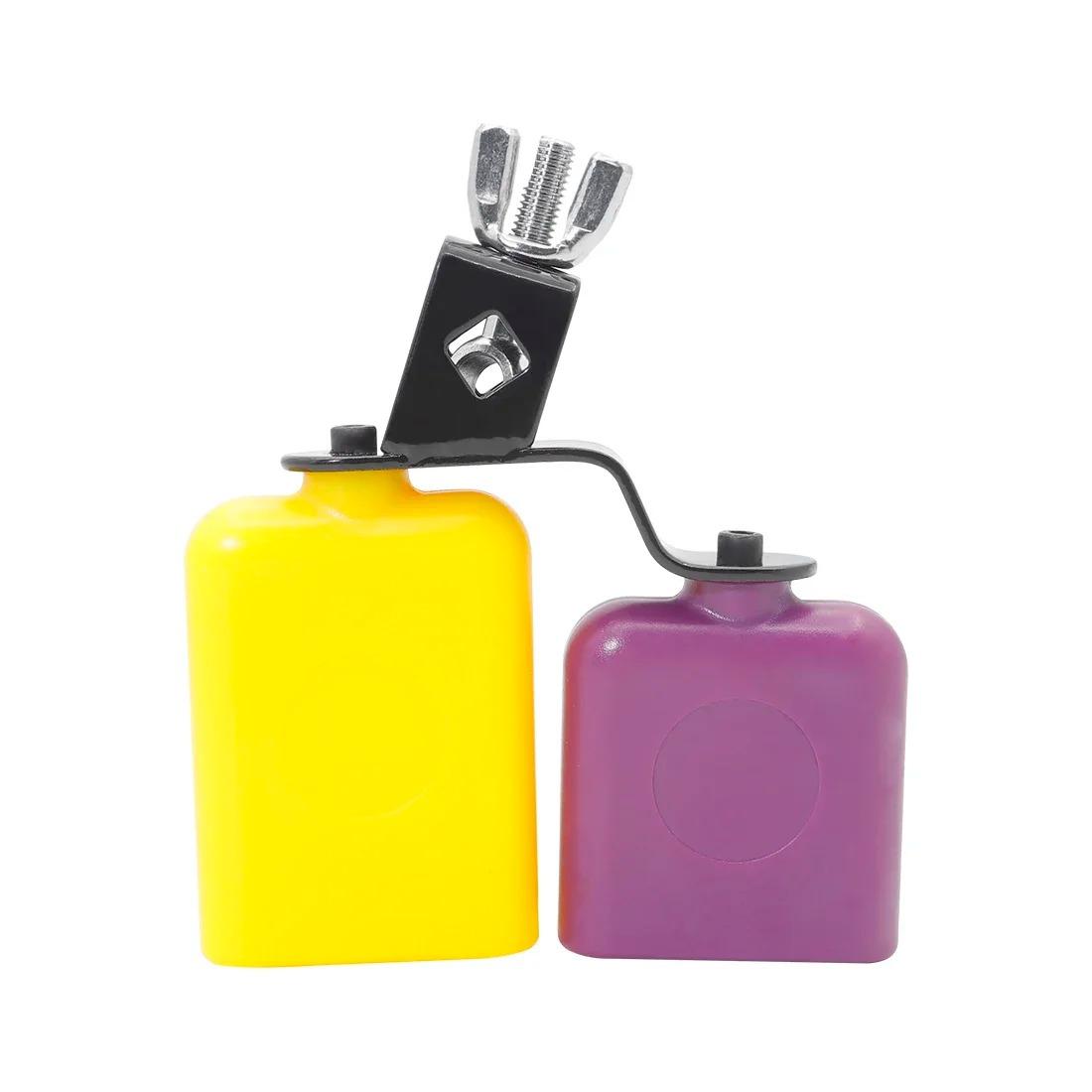 IRIN Cowbell Yellow Purple High and Low Bass Drumming and Percussion Instrument Parts and Accessories