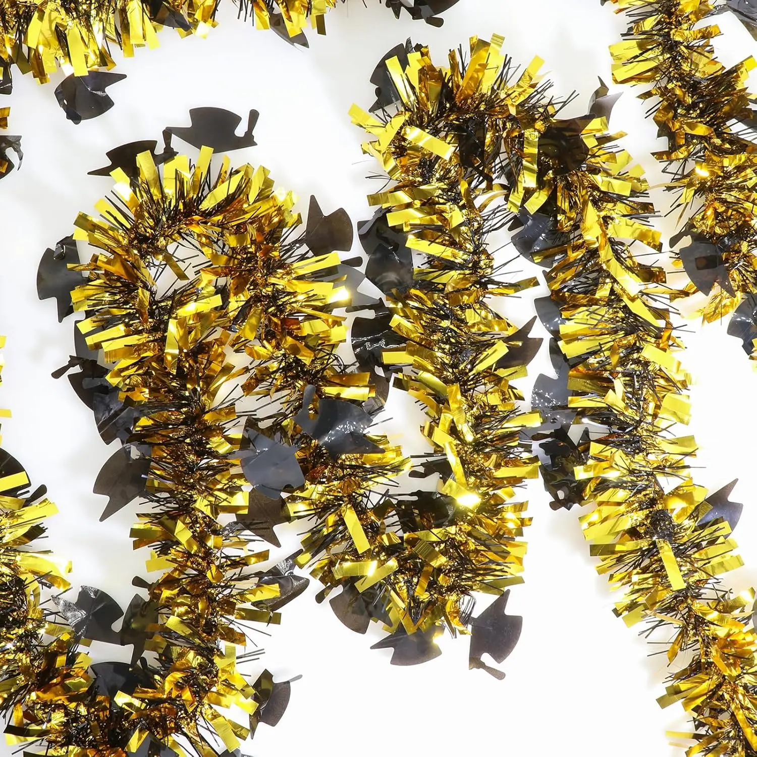 Graduation Decorations 2026, 50Ft Black and Gold Glitter Tinsel Garland, Class of 2026 Metallic Garland for Graduation Party Decorations (Graduation)fidget toys