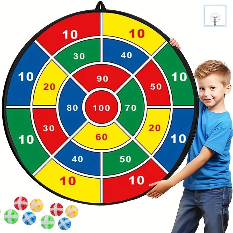 Random-Color Sticky Ball Dart Board Set with 12pcs Small Balls (1 Set), Indoor Sports Dart Board Toy, Parent–Child Interactive Toy Sports Game, Darts Board