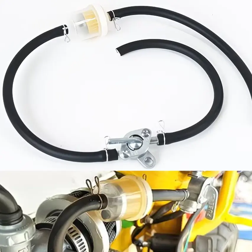 1pc Gasoline Filter With Switch Suitable For Motorcycles With 125-160cc Displacement Suitable For Atv Utv Off-Road Motorcycles Beach Bikes Motorcycle Fuel System Accessories Auto Parts