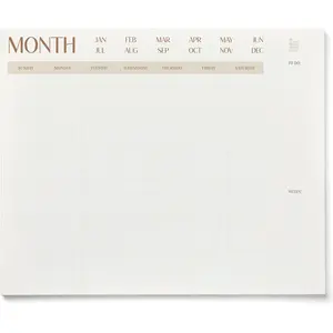 Undated Flat Desk 12-Month Calendar, Modern Aesthetic Large 22" x 17" Desk Pad Calendar, Undated So You Can Start Anytime, Upgrade Your Desktop With a Modern Full Month View Calendar