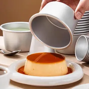 8pcs Small Cake Molds, Mini Circular Baking Tray, Non-Stick Aluminum, Ideal for Egg Tarts, Cheesecakes, Puddings, Leak-Proof, Easy to Demold