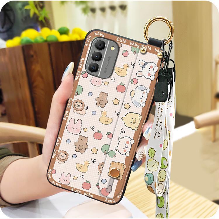 Waterproof ring Phone Case For Nokia G400 5G Durable protective Anti-knock Silicone Shockproof Wristband Cartoon Soft case Lanyard Dirt-resistant Kickstand Phone Holder Cute