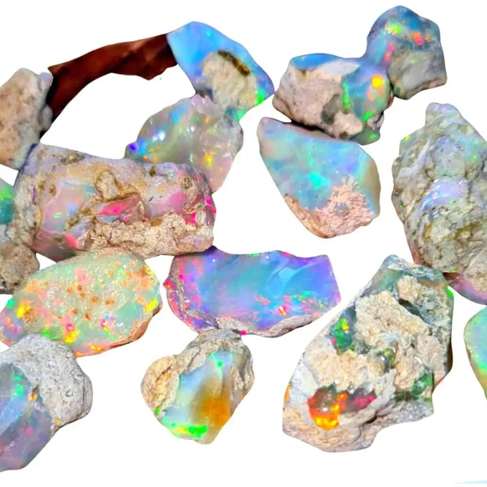 5 Pcs Big Size Ethiopian Opals Raw Rough 15-20Mm Large Uncut Opals