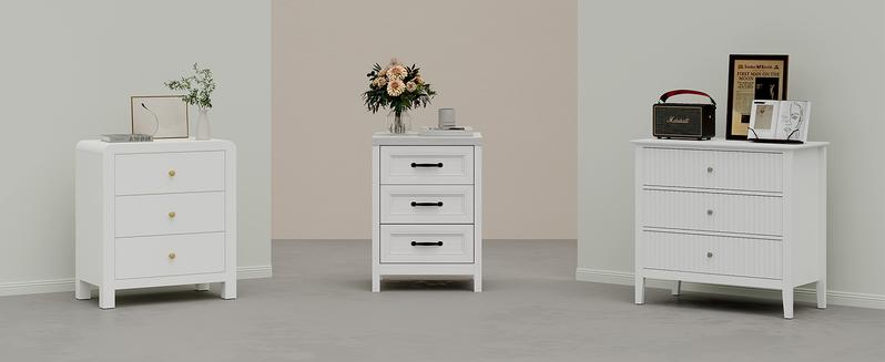 RoyalCraft 3 Drawer Dresser, Modern Wood Dresser with Raised Panel Drawer Front, Accent Chest of Drawers for Bedroom, Living Room, Entryway, Hallway