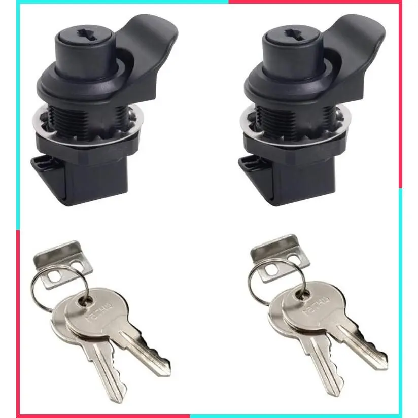 2Pcs Push Button Lock Glove Box Latch Replacement, Glove Compartment Latch Golf Cart Lock Accessories for Truck Tool Box Marine Use, Press the Switch