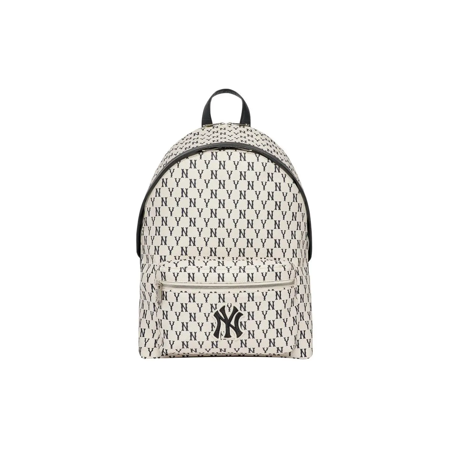 MLB New York Yankees Retro Floral Large Logo Polyester Backpack for Men and Women, Panda Black and White