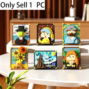 TOOUEE 1 PC Mini Building Blocks Art Frame Set - Oil Painting Picture Frame Craft Kit, Micro Plastic Brick Artwork for Living Room Home Office Wall Decor, Creativity Gift for Christmas Birthday