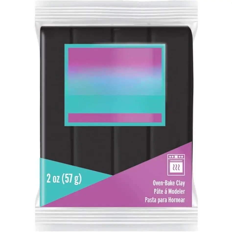 III 2oz Black Polymer Clay - Oven Bake Modeling Clay for Sculpting |  and soft craft clay for  making, DIY  decor, and  media. Stays flexible until oven baked