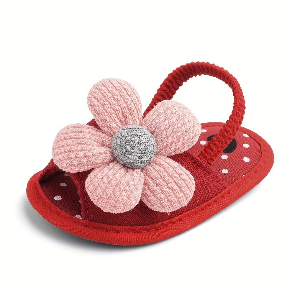 Trendy Cute Flower Decor Sandals Baby Girls, Breathable Lightweight Walking Shoes And