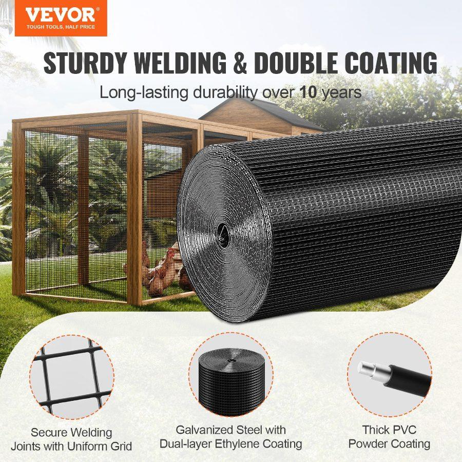 SummerWinsGalvanized 19 Gauge Vinyl Coated Hardware Cloth, 24''x100' Wire Mesh Roll for Chicken Coop Barrier, Poultry Enclosures, Rabbit Fencesdealsforyoudays