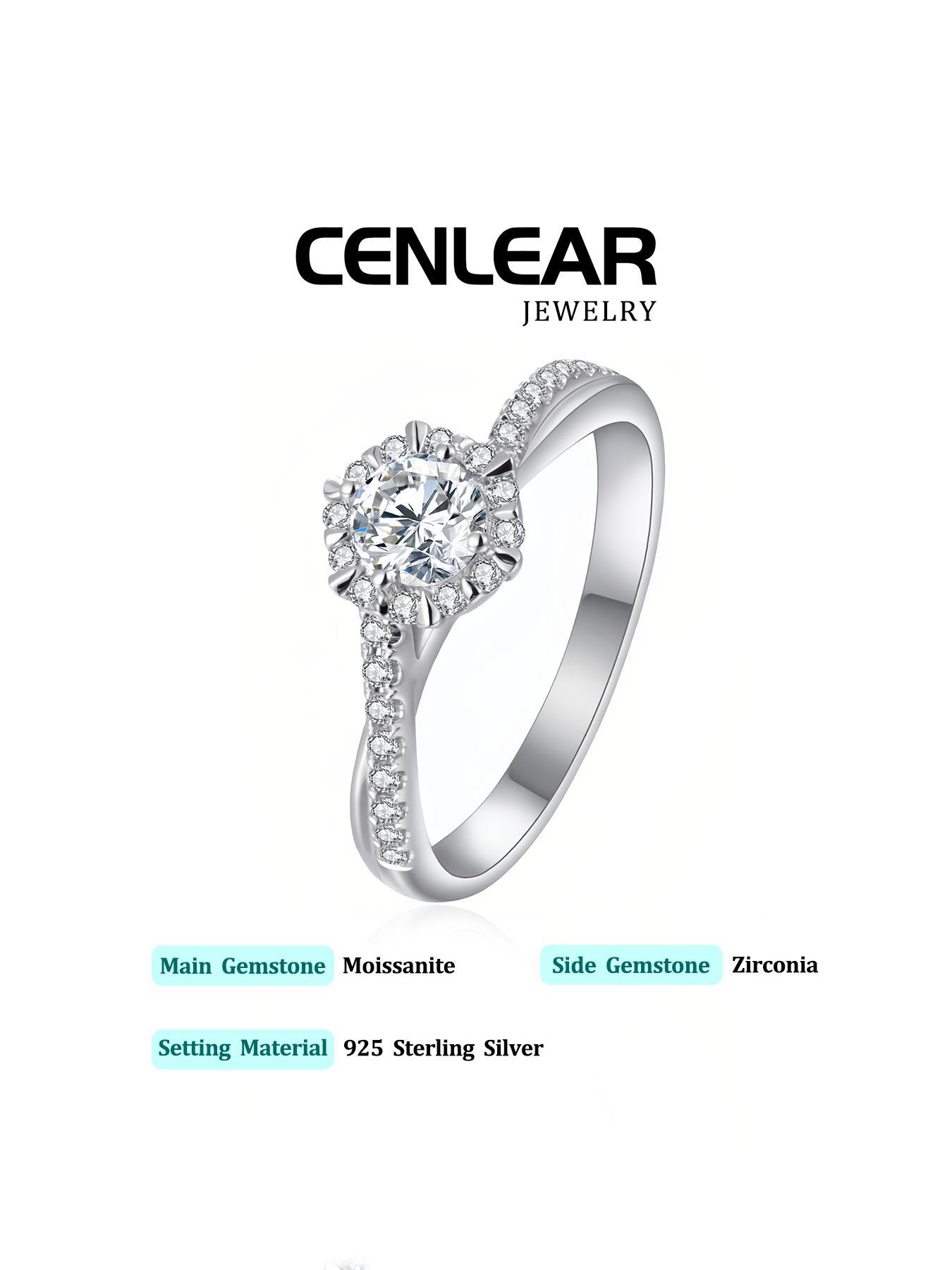 S925 Sterling Silver Synthetic Moissanite Design Ring, Luxury Engagement Ring, Engagement Wedding Rings, Perfect Holiday Gift for Women