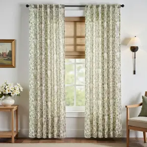 Rococo Vine Linen-Blend 3-in-1 Curtains