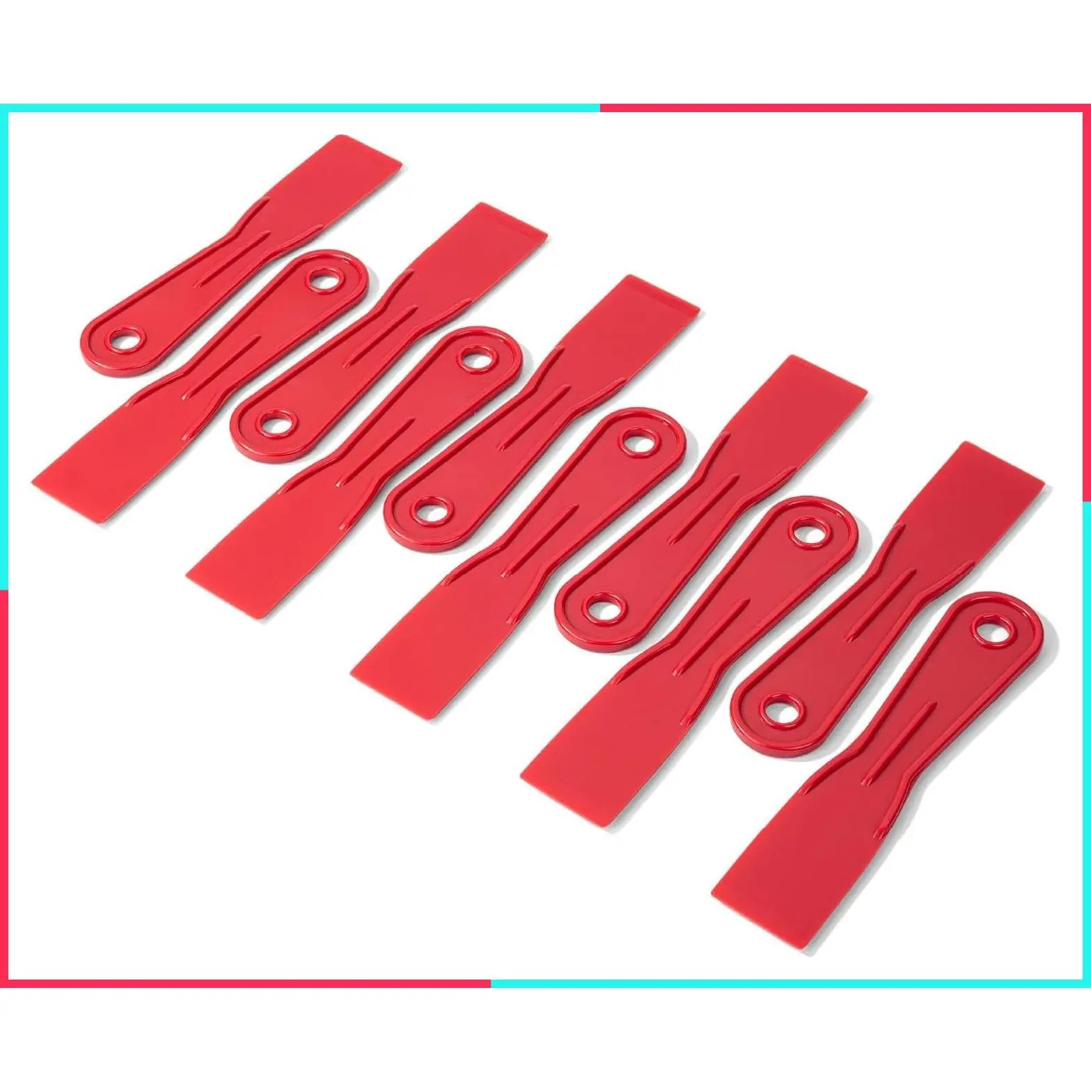 Plastic Putty Knife Set, 1.5 Inch, 10 Pack, Red, Flexible Paint Scraper Tool for Spackling, Spackle Tool, Plastic Putty Knife Scraper, Solvent Resistant