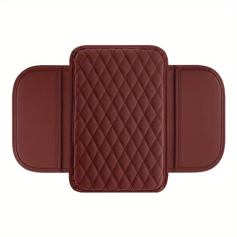 1pc Car Armrest Cushion Pad, Universal Fit, Center Console Extender with Storage, PU Leather Quilted, Enhanced Comfort, Vehicle Interior Accessory
