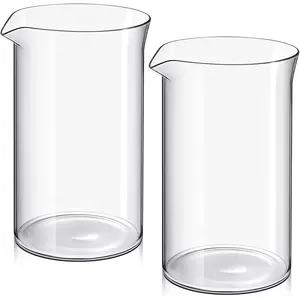 2 Pcs 34 oz French Press Replacement Glass Universal Replacement Beaker for French Press Tea and Coffee Makers Borosilicate 3.3 Glass Spare Carafe