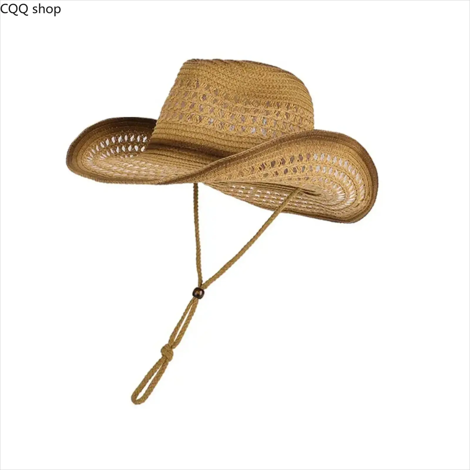 Women’s Vintage Ethnic Wide-Brim Straw Cowboy Hat Bag Accessory - Breathable Natural Straw, Retro Boho Western Style, UV Sun Protection - Ideal for Music Festivals, Rodeos