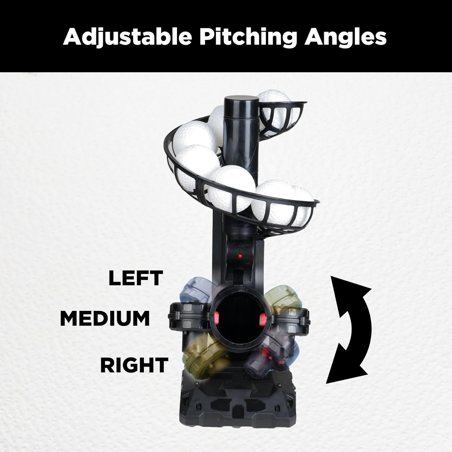 SUNDAY MIRTH Baseball Pitching Machine, 4 Adjustable Angles, 3 Pitch Angles, Power / ,for Beginners