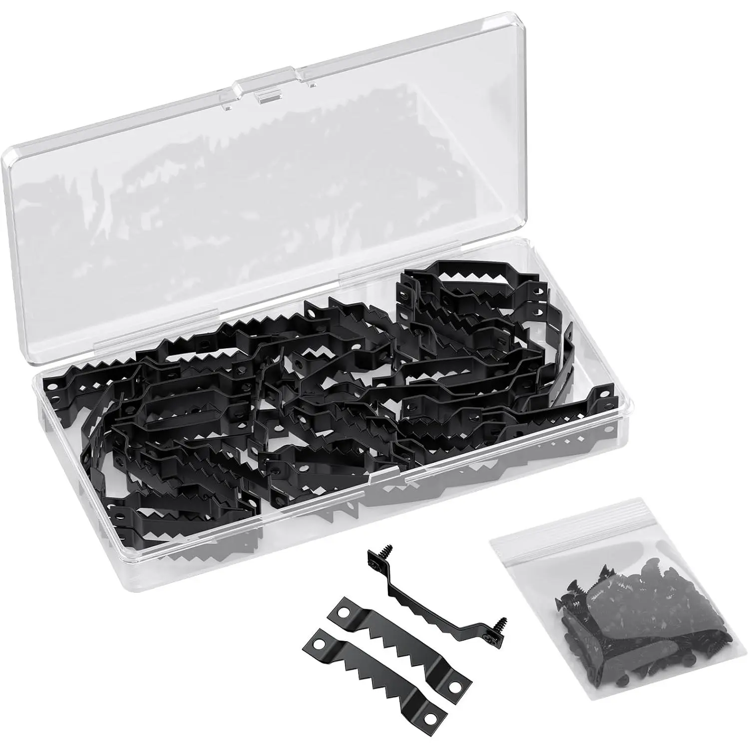 50 count Sawtooth Picture Hangers with Screws, 15 lb Load Heavy Duty Sawtooth Hangers for Paintings Artworks Clocks, Small Picture  Hooks, Picture Frame Hangers, Picture  Hardware