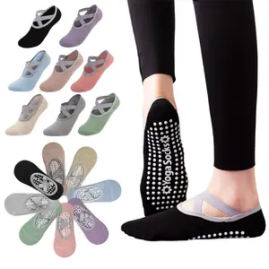 5 Pairs Women's Anti - Slip Yoga Socks. These Socks Come with Straps and Enhanced Grip. The Rubber Soles Provide Excellent Slip Resistance, Making Them Suitable for Yoga, Ballet, Pilates, and Gym Workouts. They Are Versatile for All Kinds of Sport