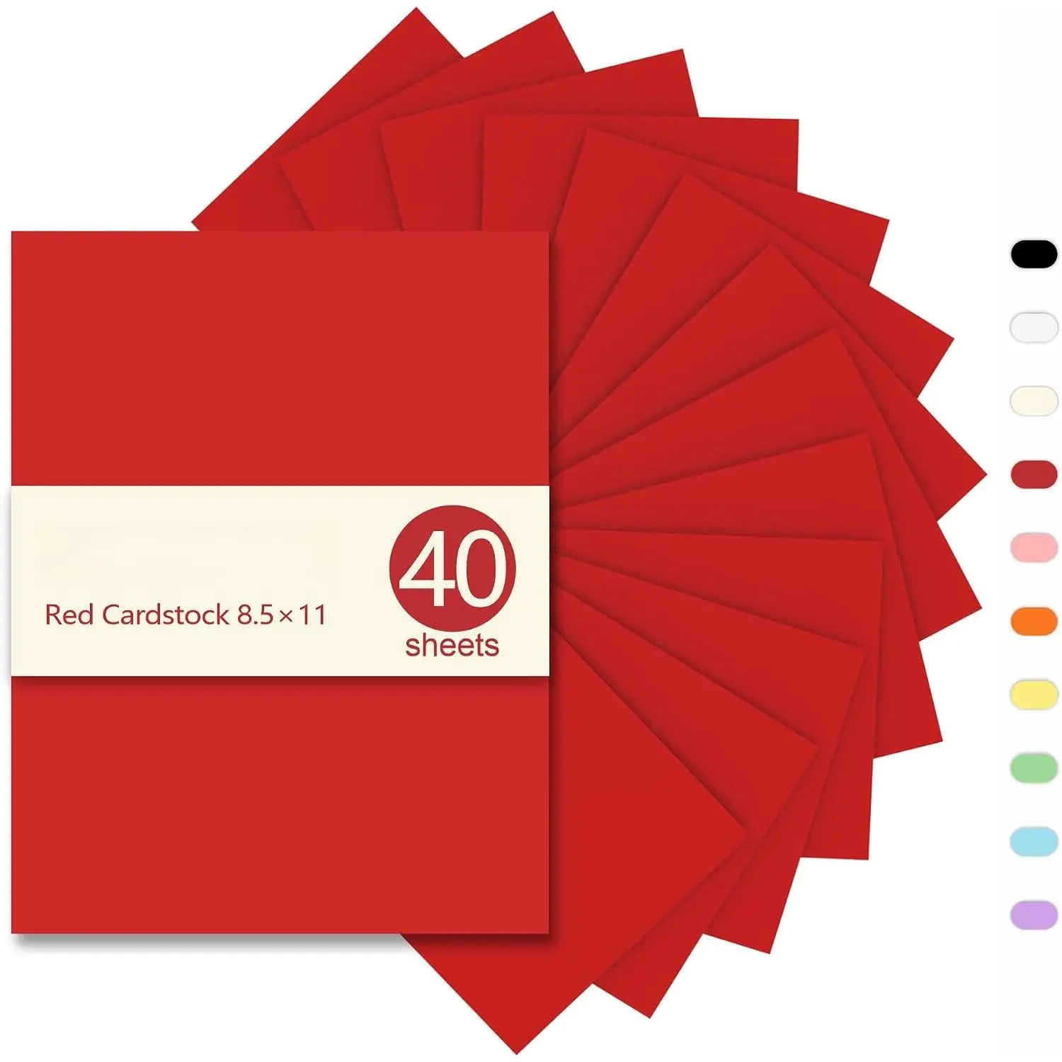 Colored Cardstock 8.5 x 11 , 40 Sheets, 10 Colors Colored Copy Paper, 75 LB/200 GSM Construction Paper, ThickPaper Cardstock 8.5 x 11