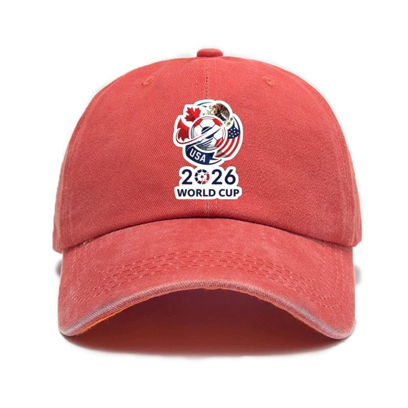 2026 USA-Canada-Mexico World Cup Printed Washed Vintage Soft Top Baseball Cap for Men and Women, Trendy Hat Reindeer Cupid