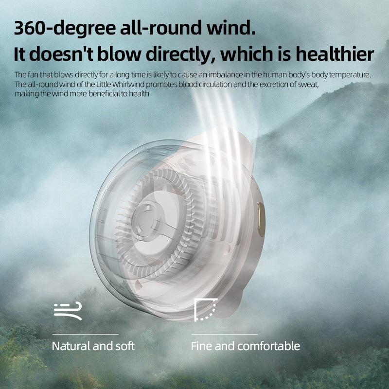 Portable Mini Fan Clip-On Design, Handheld Rechargeable Neck Hanging Leafless Summer Cooler, Ideal Gift for Holidays & Daily Use