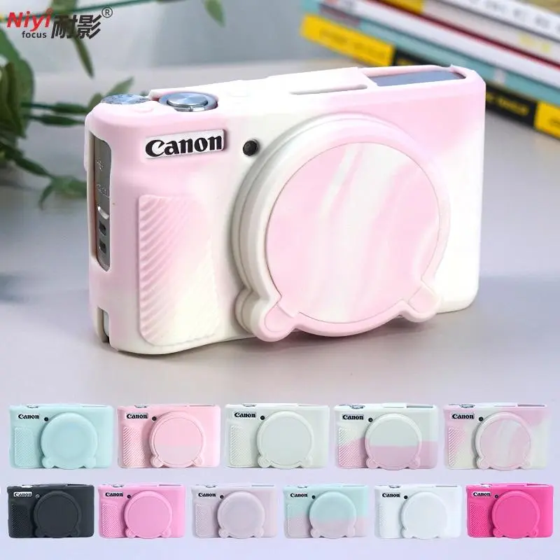 Silicone Camera Case for Canon SX730-SX740, Soft Full-Body Protector Cover with Baseplate, Dustproof Waterproof Camera Accessories