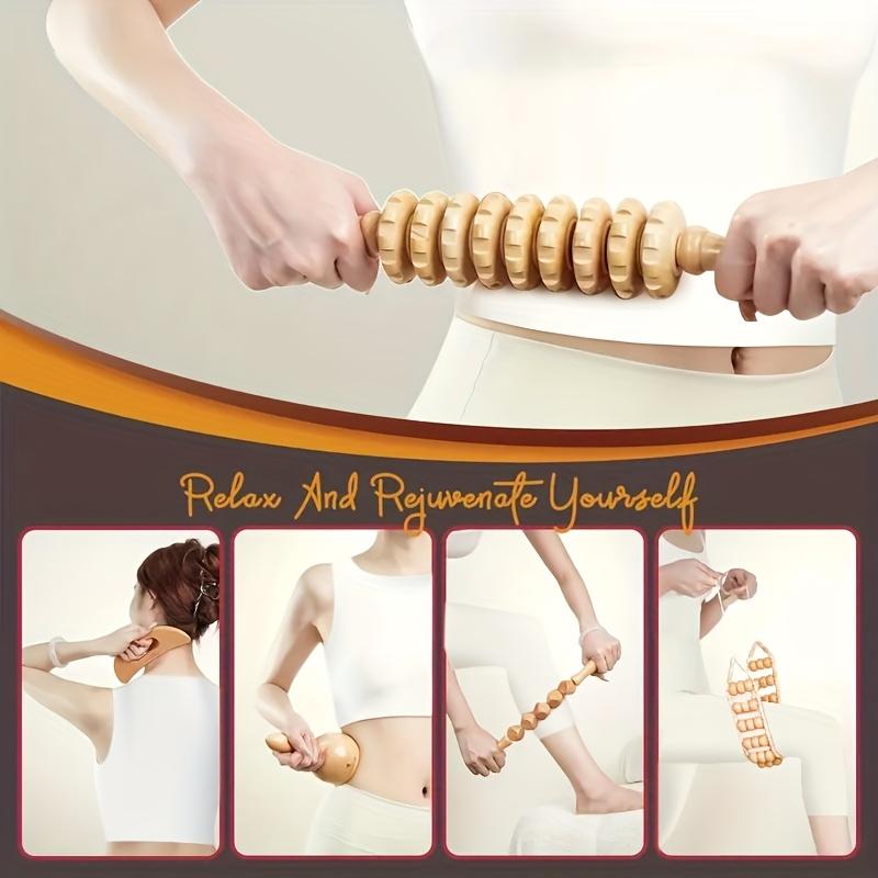 Wooden Massage Tool Set – 6 Counts Manual Massage Tools – For Body & Face Sculpting – Muscle Relaxation & Stretching – Home, Sports, Outdoor Gua Sha Tool Set – Scalp Massager – Back Massager – Foot Massager & Dealsforyoudays & Manual Massage Tools