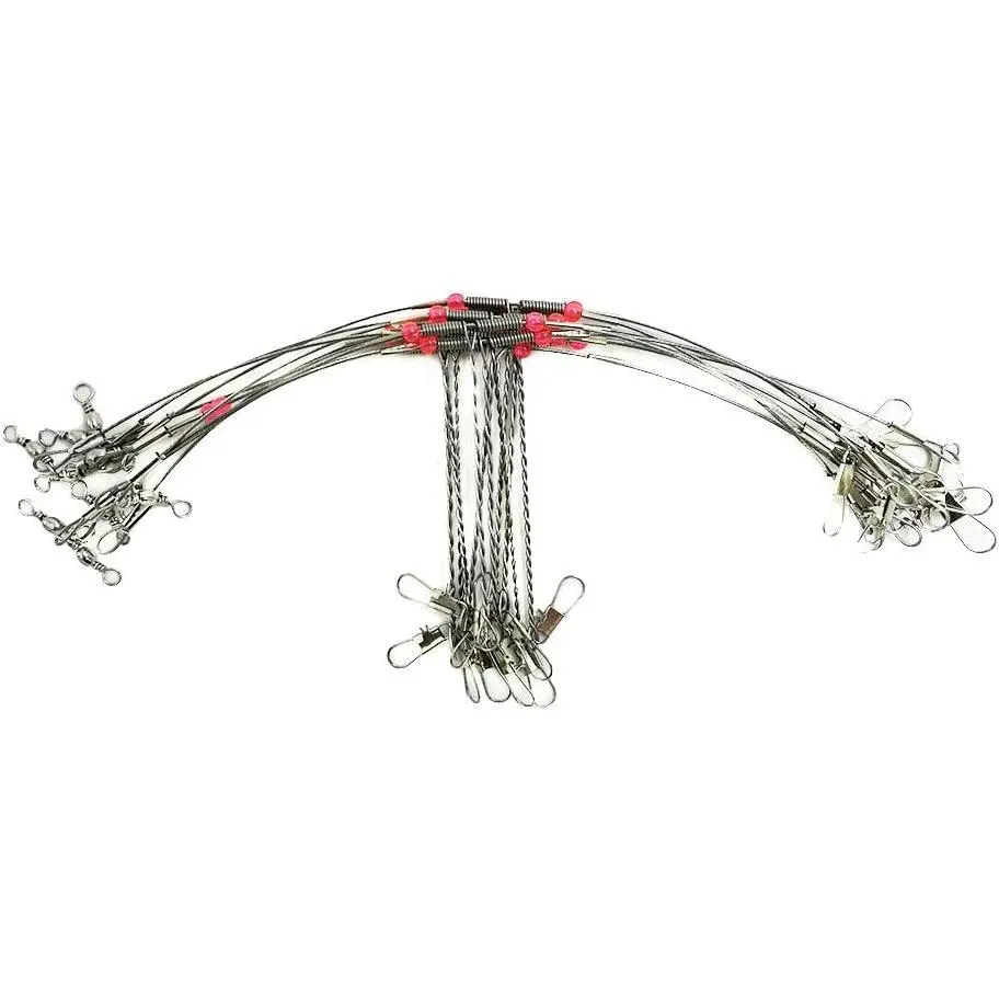 Fishing Wire Leaders for Bottom Rigs: 10 count 1/2/3 Arm Saltwater Hi-Low  Leaders with Swivels Snap for Trolling Pier Surf Fishing Tackle - Arm Length 2.76in/4.72in