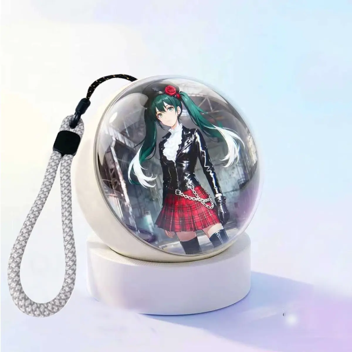 3D Crystal Ball Video Player, Audio Video Display, Electronic Memory Ball, Birthday Gift, Keepsake for Family and Friends, Anime Character